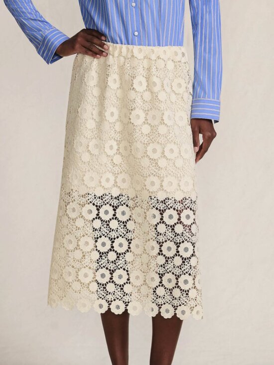 Lands' End Dresses & Skirts - Lands End | Women's Lace Overlay Midi Skirt